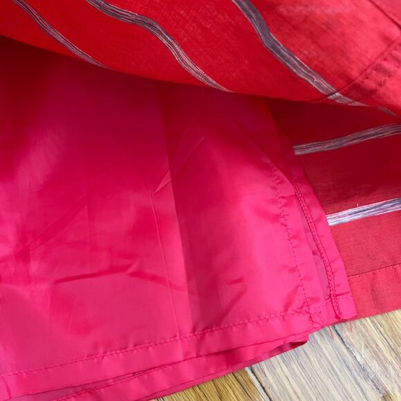 Vintage CHRISTIAN DIOR SPORTS Linen Red White Striped A-Line Skirt Size XS / S - Picture 7 of 11